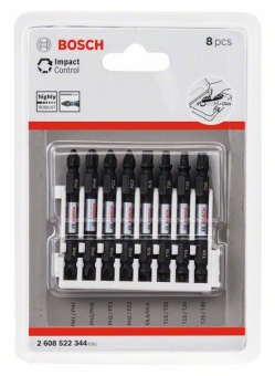 Биты двусторонние ударные Impact Control, 8 шт PH1-PH2, РН2-PH3, PH2-PZ2, SL1*5.5, T15-T20, T25-T30 2608522344 (2.608.522.344)